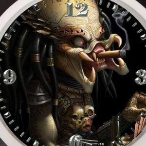 Predator smoke led lights wall clock